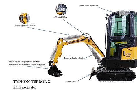 typhon terror x mini excavator seat cover|typhon terror x specs.